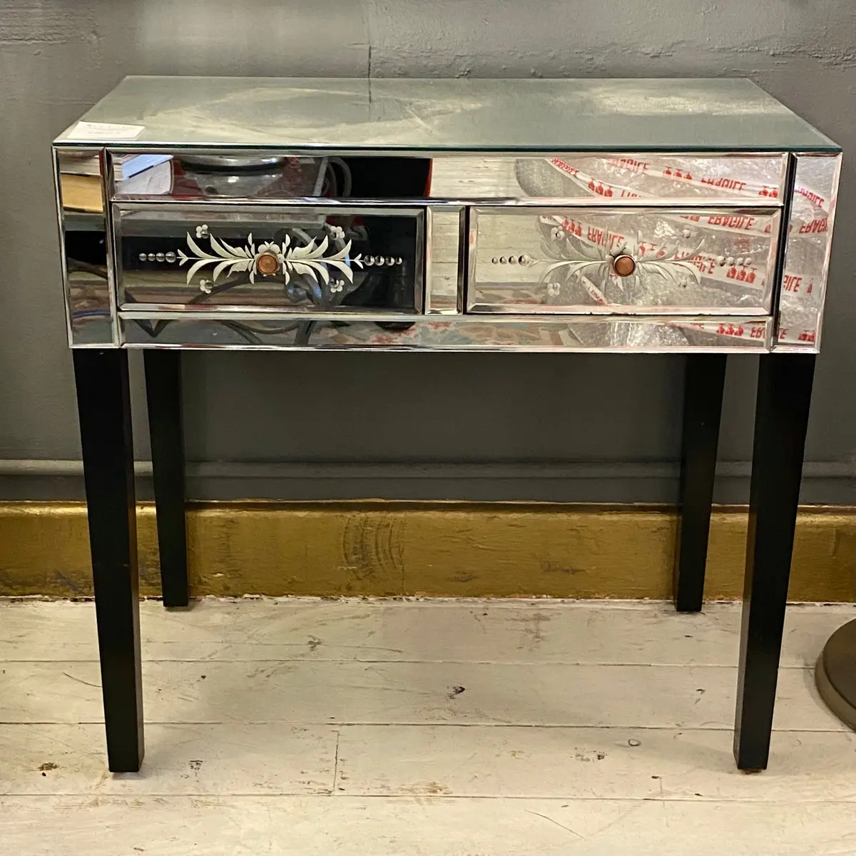Mirrored Console With Etched Detail - Sold 1