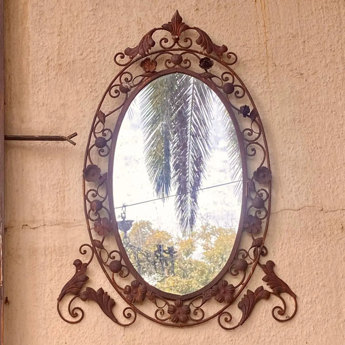 A Rusted Wrought Iron Mirror - Sold 1