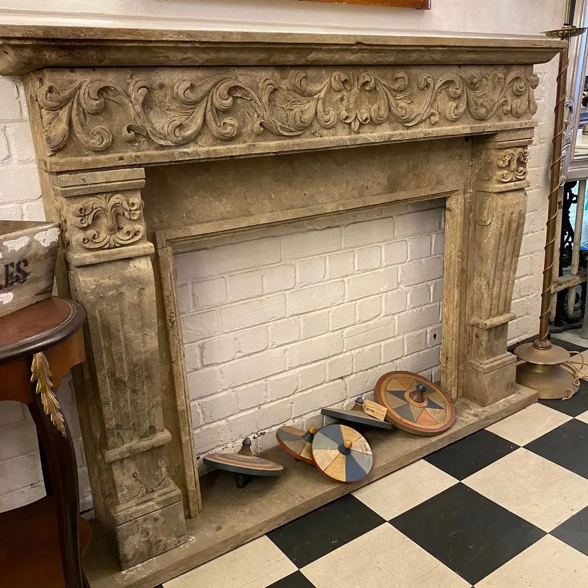 Ornately Carved Bluestone Fire Surround - Sold 1