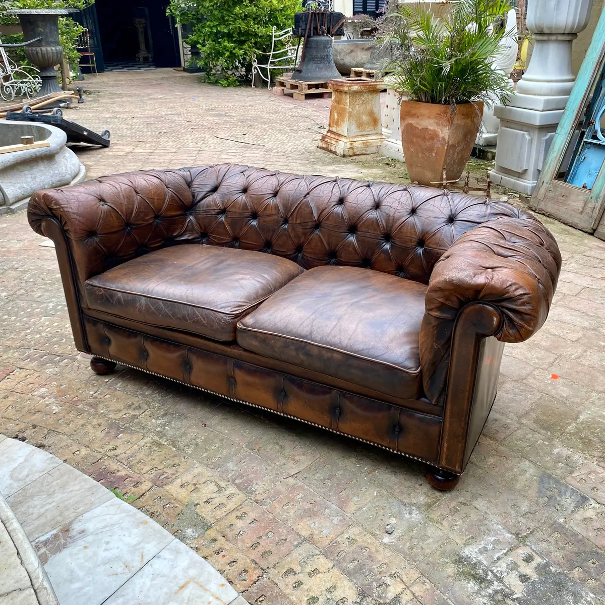 Vintage Leather Chesterfield 2 Seater Sofa - Sold 1