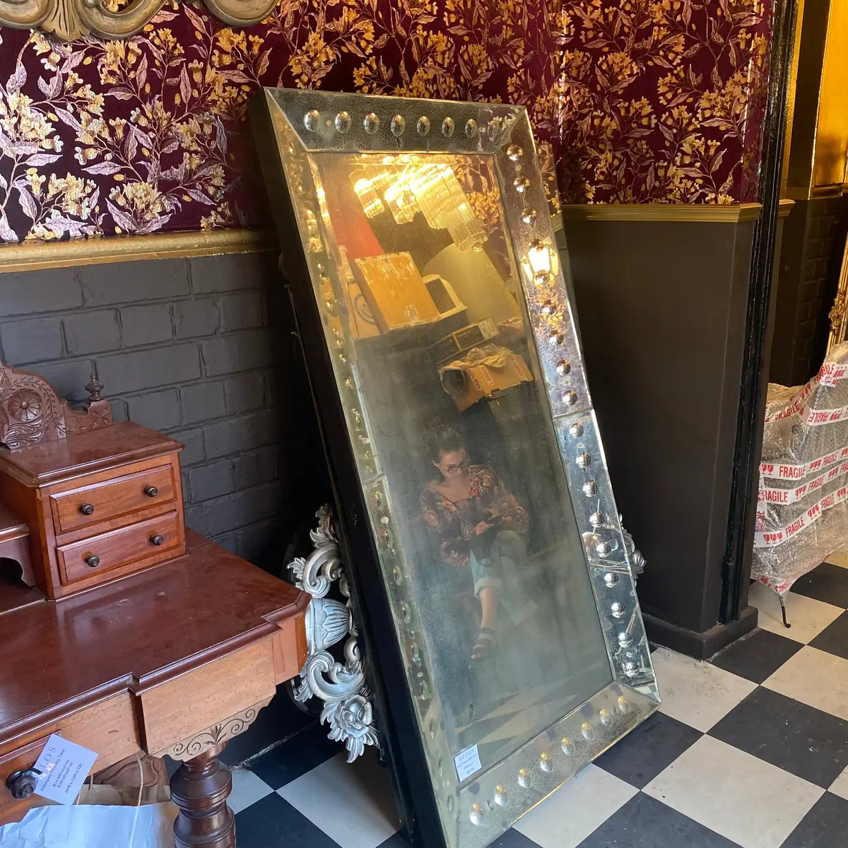 Skinny Venetian Bubble Mirror - Sold 1