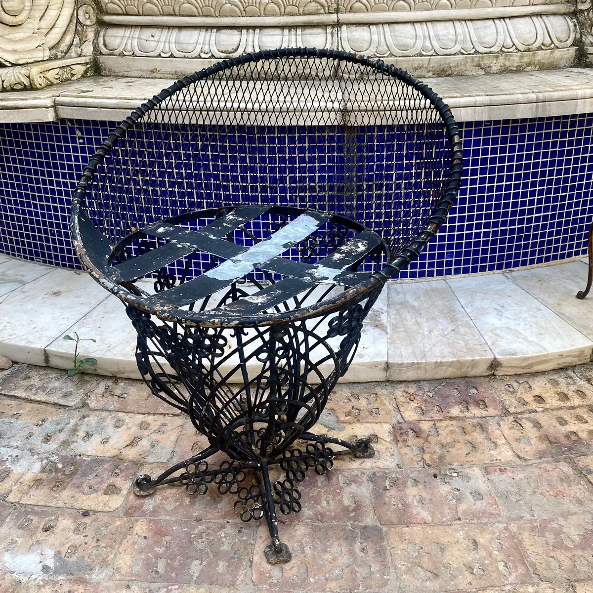 Wrought Iron Tub Chair - Sold 1