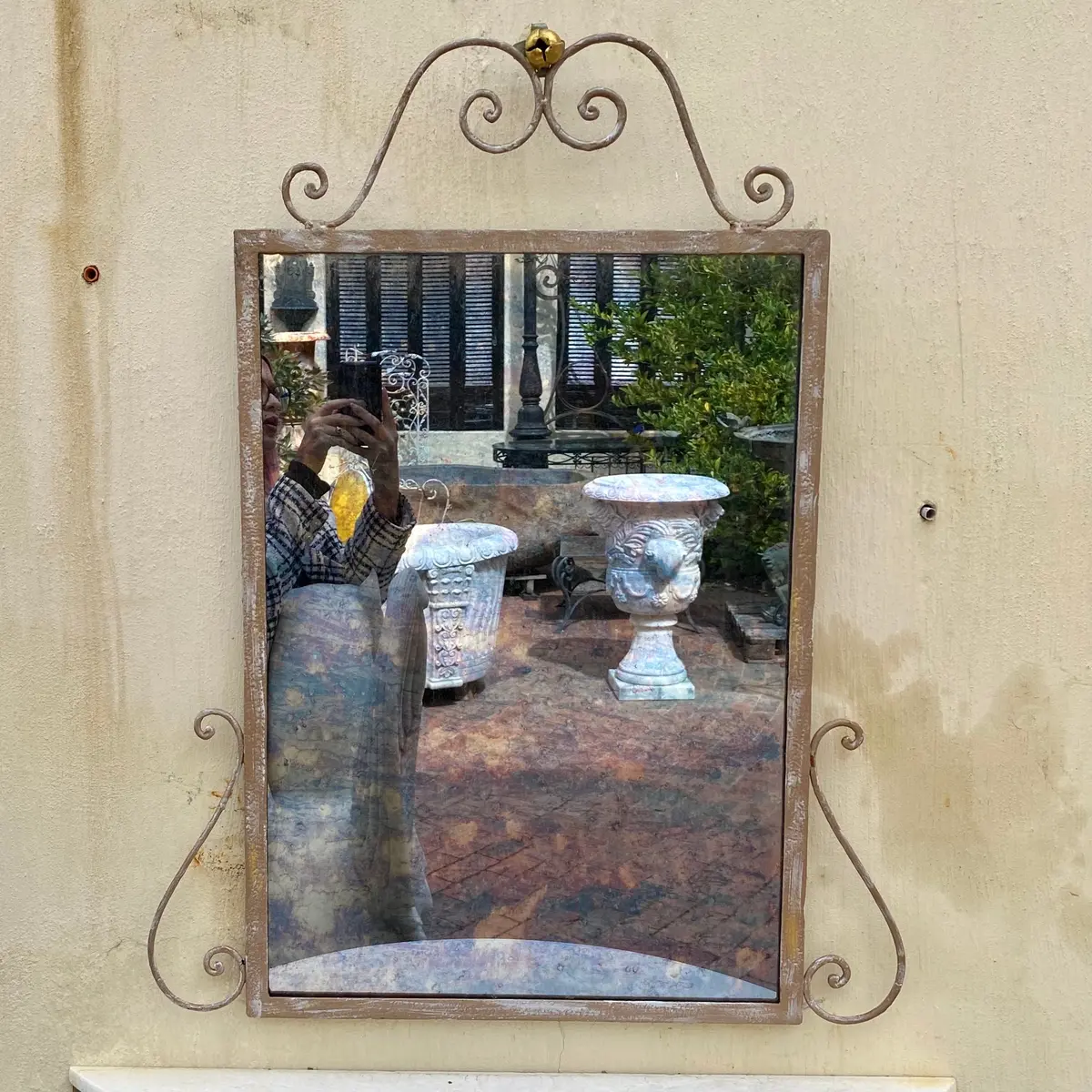 Aged Wrought Iron Mirror - Sold 1