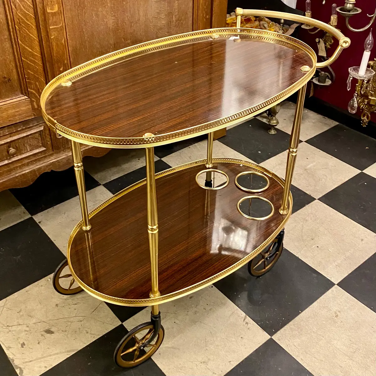 Vintage Mahogany Drinks Trolley - Sold 1
