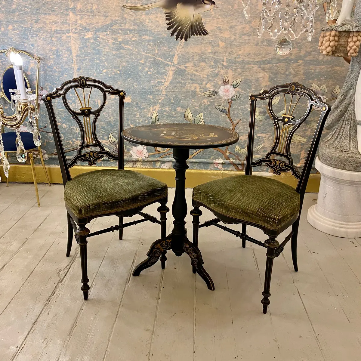 Antique French Mother Of Pearl Inlaid Set - Sold 1