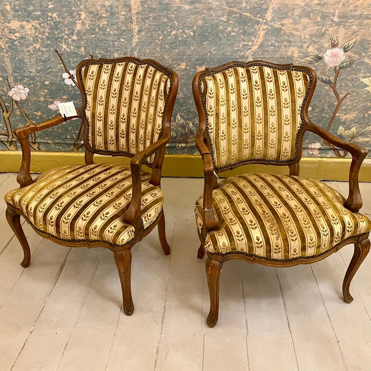 Pair Of Antique French Oak Chairs - Sold 1