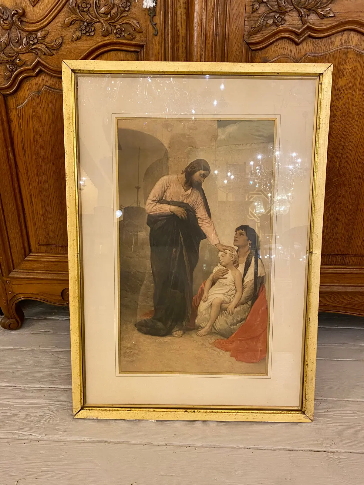 Beautiful Vintage Print Of Jesus Healing A Sick Child 1