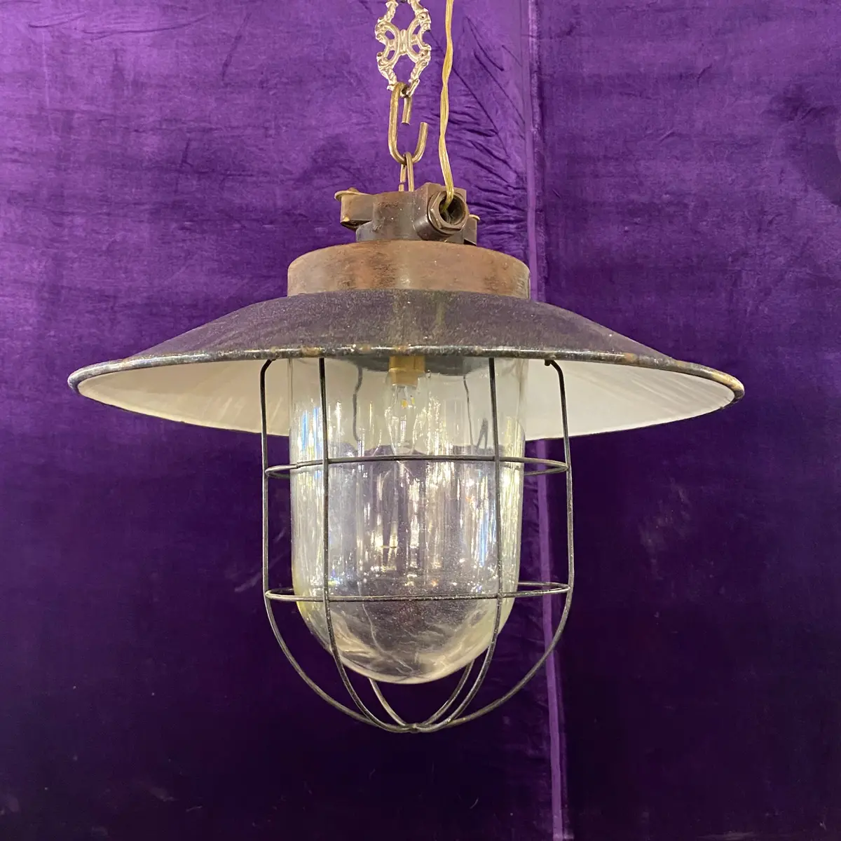 Vintage Ship Light With Glass Dome - Sold 1