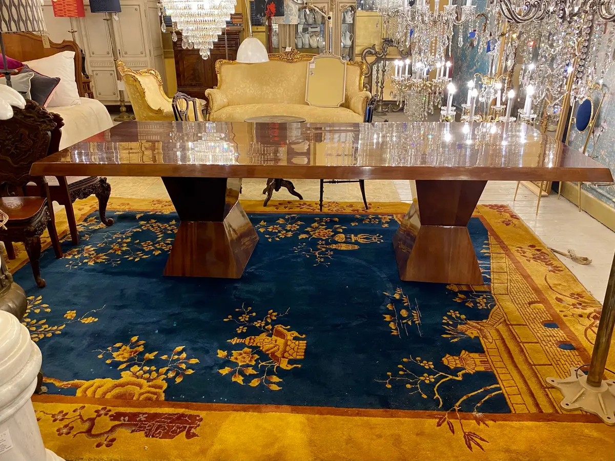French Polished Mid Century Dining Table - Sold 1
