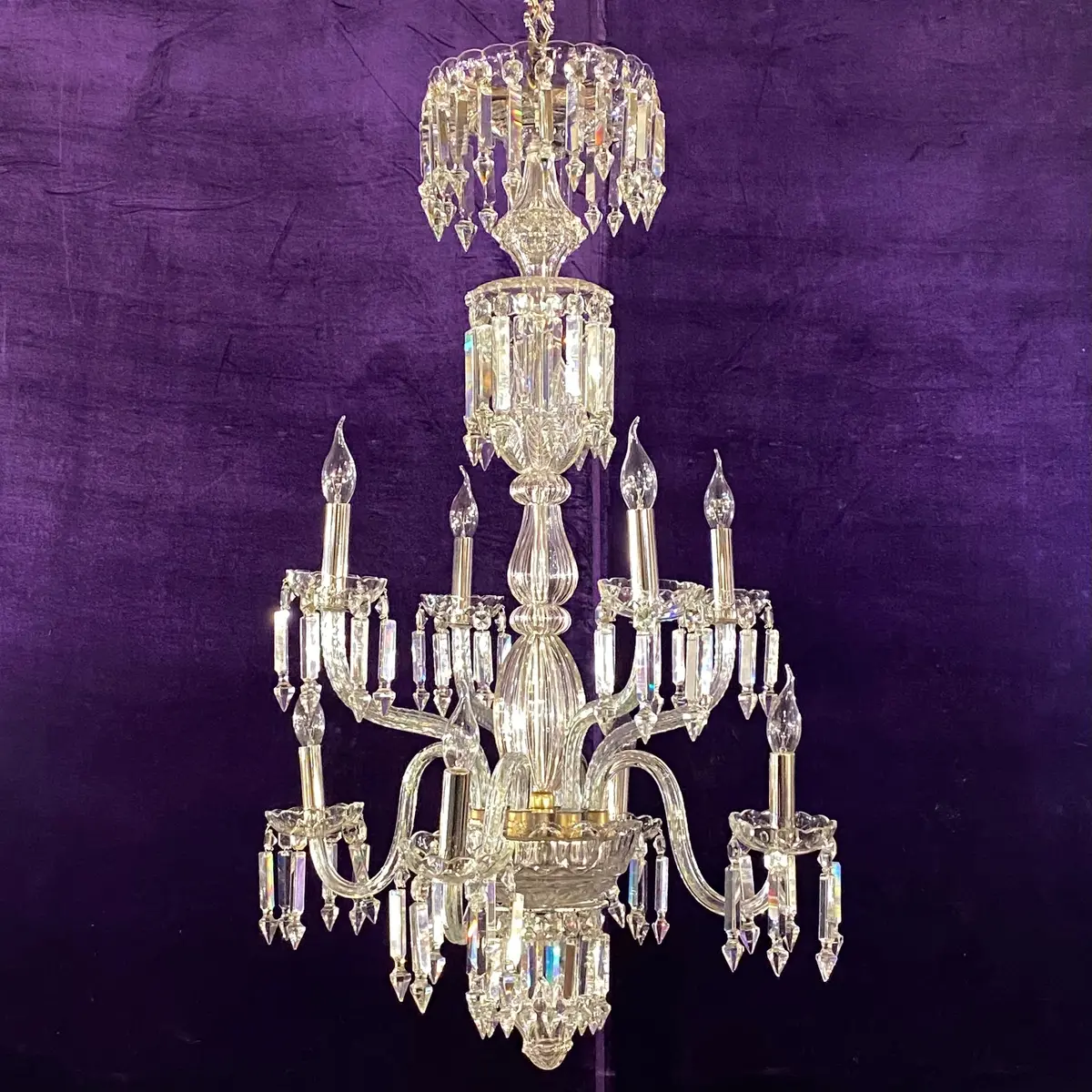 Spectacular Antique Bohemian Chandelier With Original Crystals - Sold 2