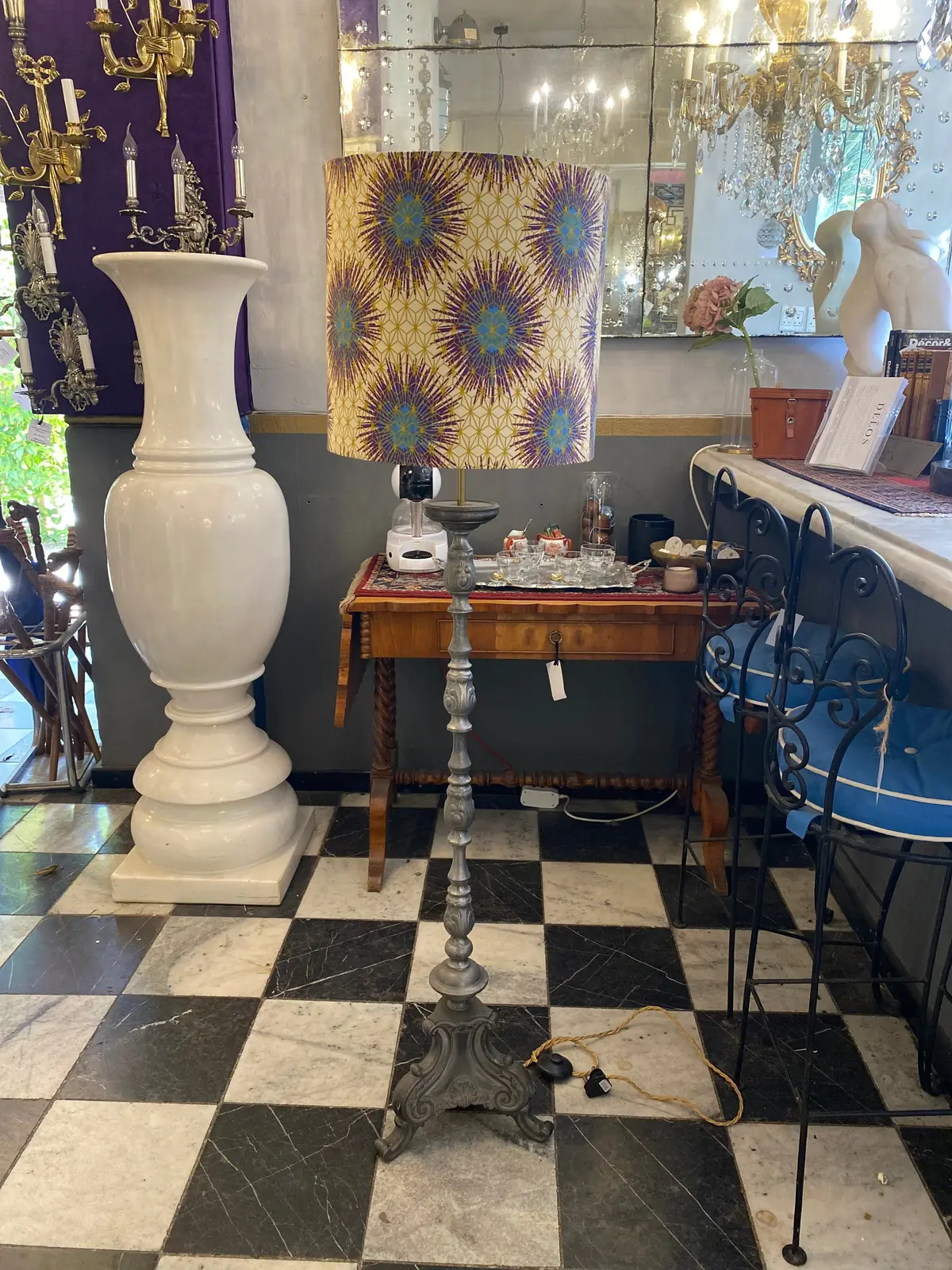 Antique Silver Plated Floor Lamp - Sold 1