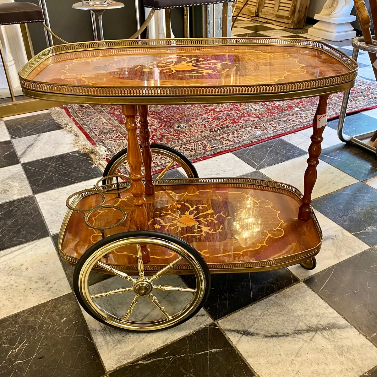 Vintage Inlaid Drinks Trolley - Sold 1