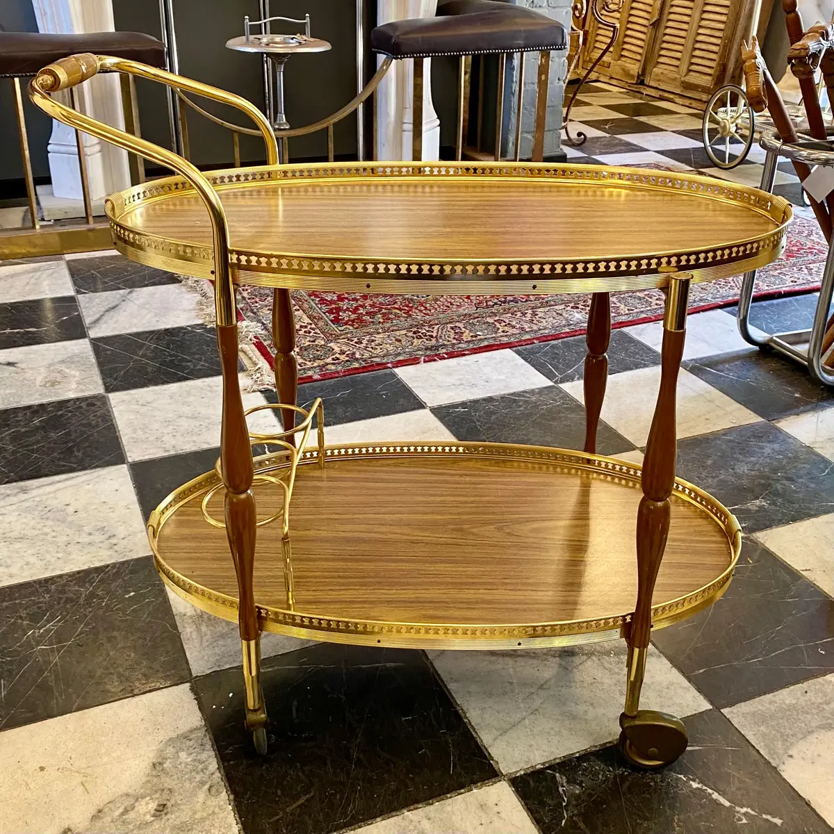 Vintage Gilt Wood Drinks Trolley - Sold 1
