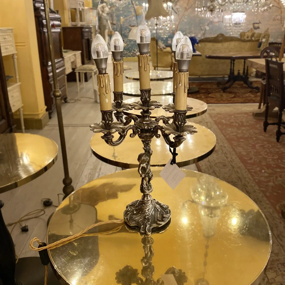Antique Candelabra With Cherub Detail 1