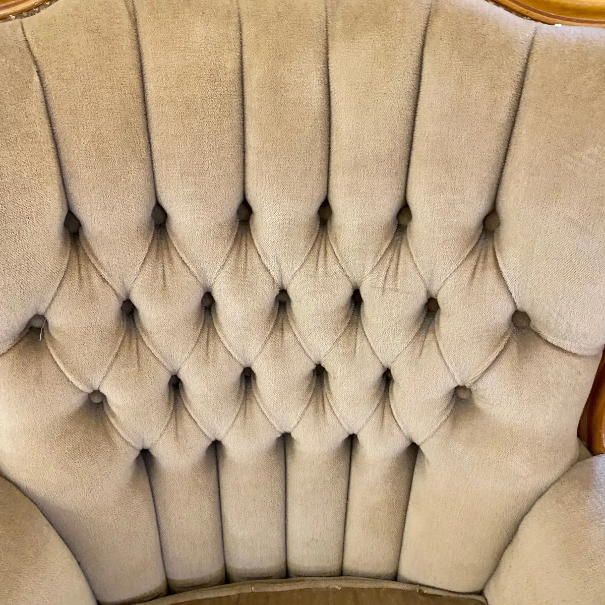 A Deep Button Walnut Armchair - Sold 2