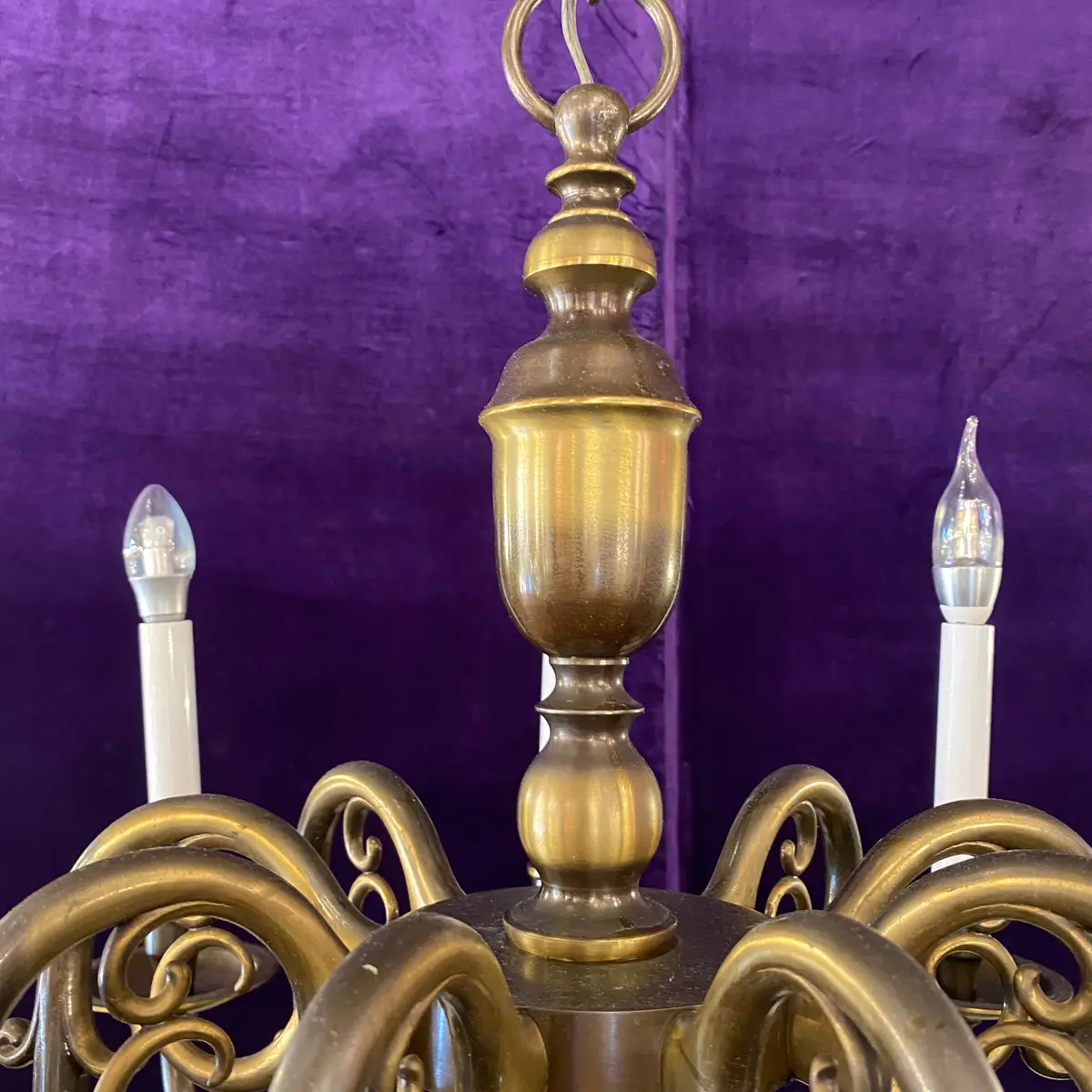 Classic Antique Aged Brass Flemish Chandelier - Sold 2