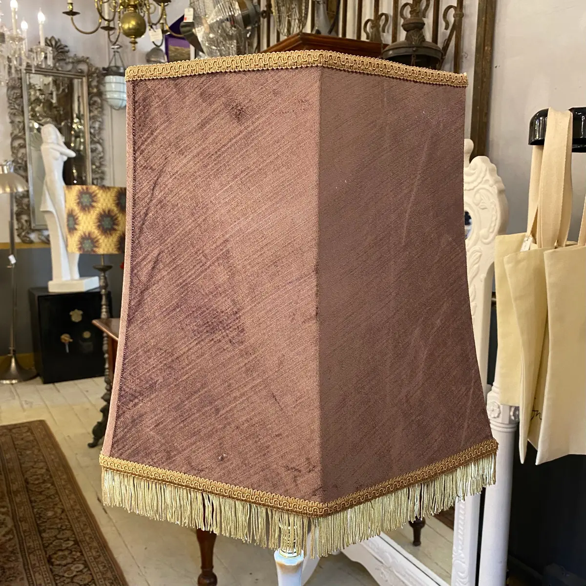 Mauve Velvet Lampshade - Sold 1