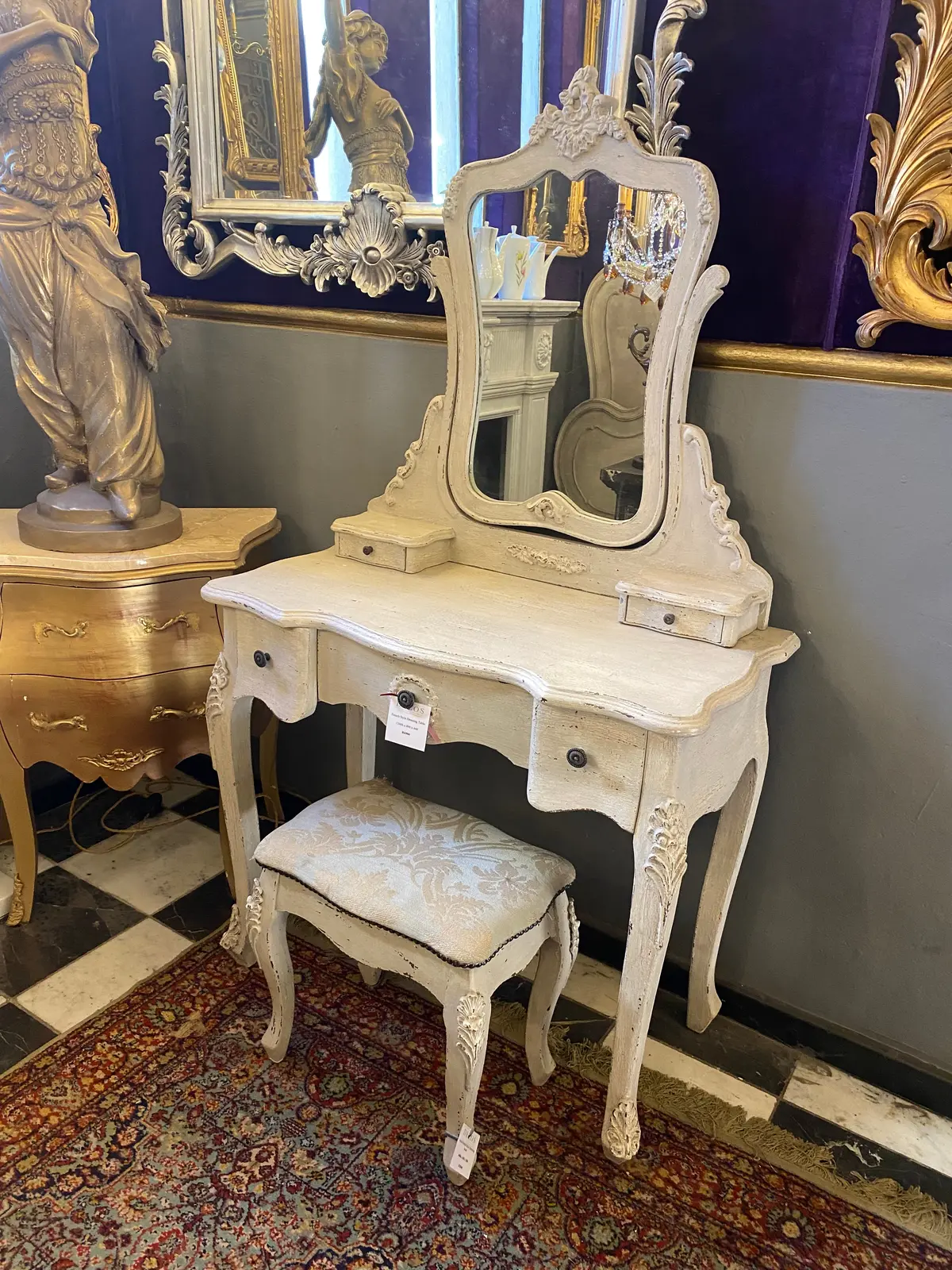 French Style Distressed Dressing Table - Sold 1
