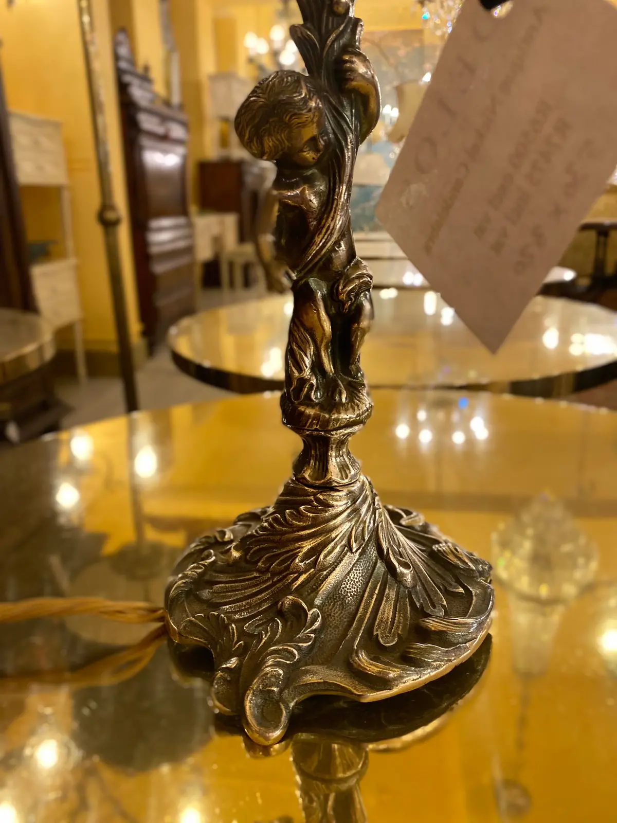 Antique Candelabra With Cherub Detail 2