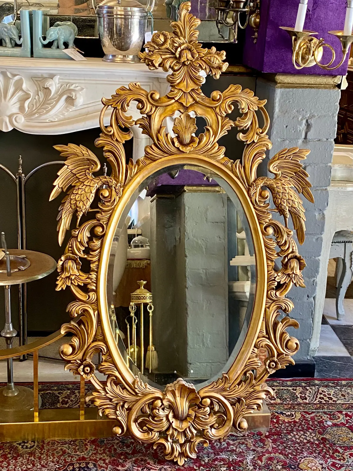 Ornate French Style Mirror With Bird Detail 1