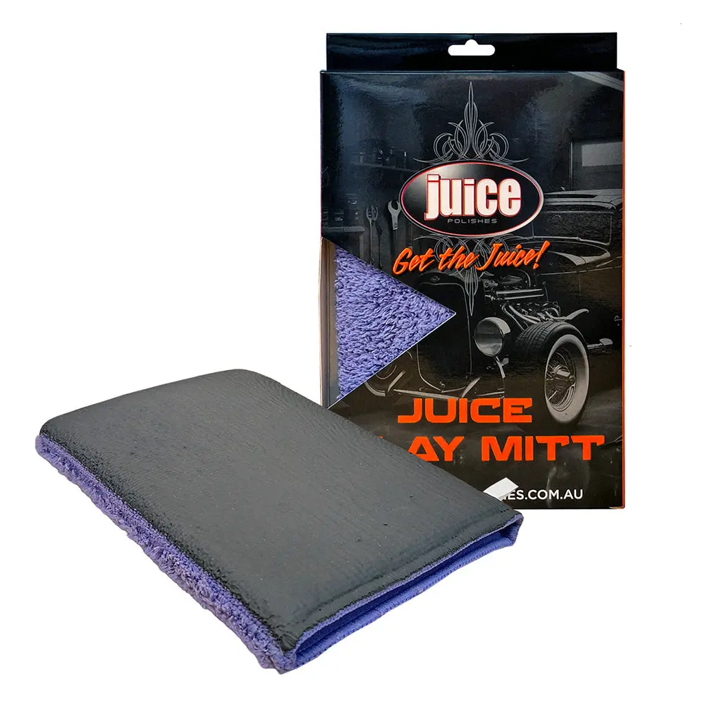 Juice Polishes Purple Clay Mitt Microfibre Detatiling Cloth 1