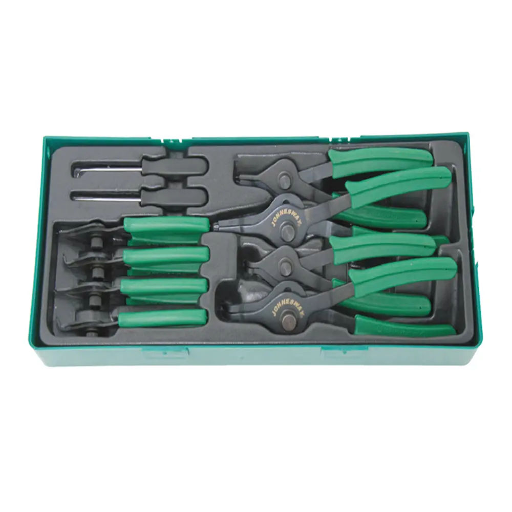 Jonnesway Snap Ring Pliers 10 Tool Set 5-9" 1-2.3Mm Includes Picks Grip Plier Tools 1