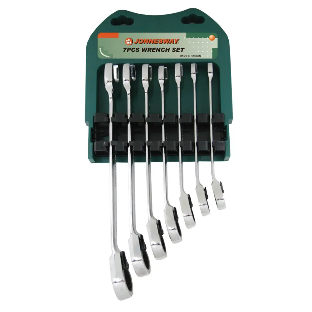 Jonnesway 72 Teeth Flexible Ratcheting Imperial Sae Combination Wrench X 7 Piece Set 1