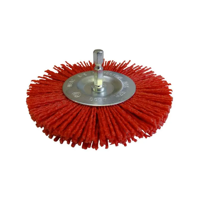 Josco 100Mm Abrasive Nylon Wheel Brush Red Jaw100r Plastic Wood Steel Aluminium 1