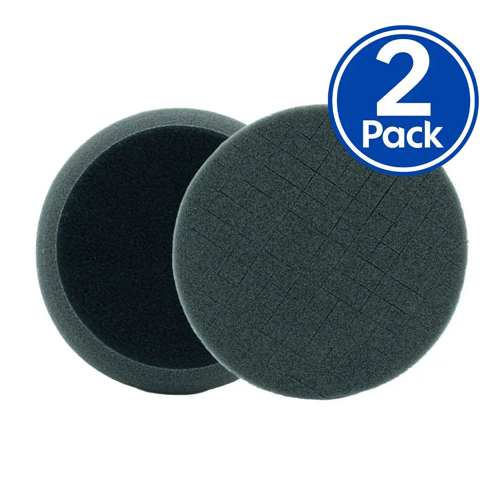 Purewax Black Spider-Cut Foam Finishing Pad 3.5" X 2 Pack Hook & Loop Polishing Soft 1