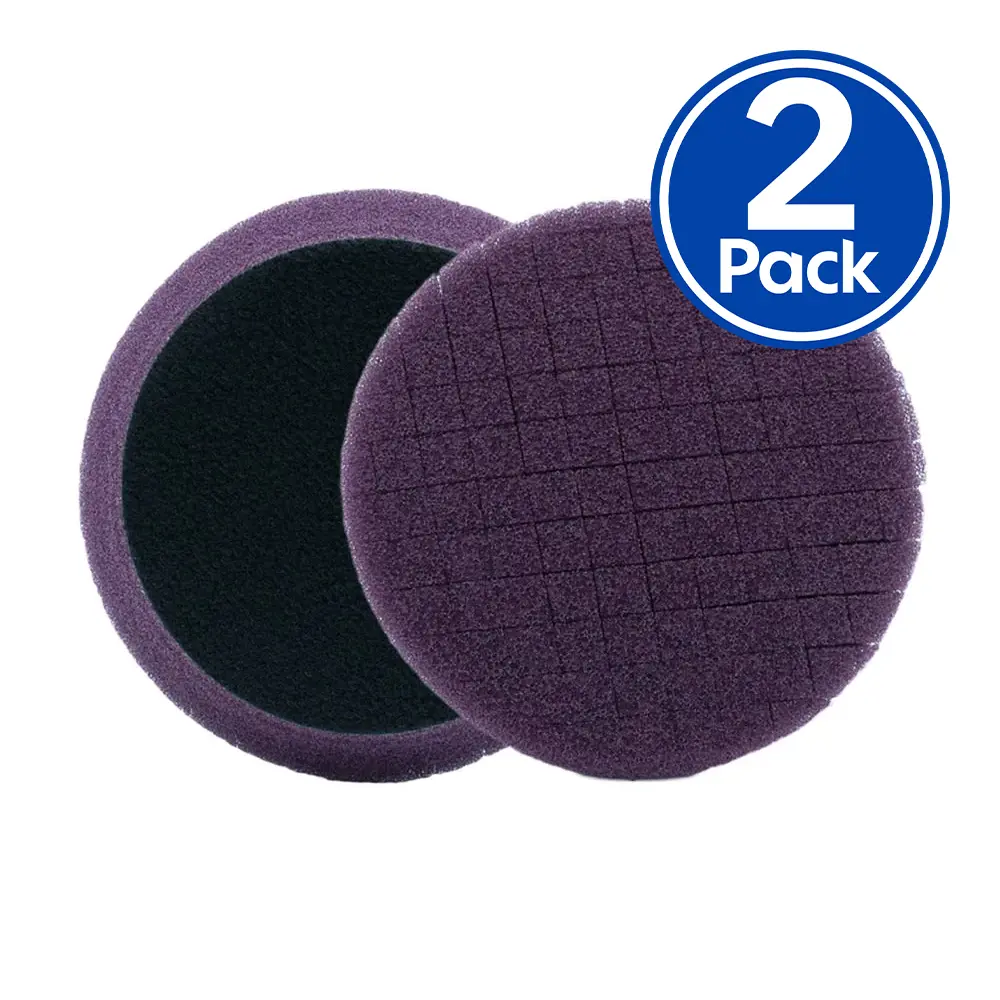 Purewax Dark Purple Spider-Cut Foam Finishing Pad 3.5" X 2 Pack Hook & Loop Heavy Cut 1