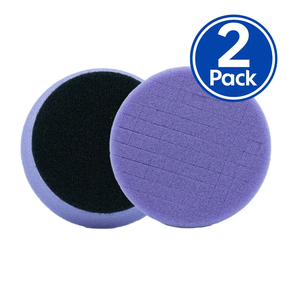 Purewax Light Purple Spider-Cut Foam Polishing Pad 3.5" X 2 Pack Hook & Loop Polish 1