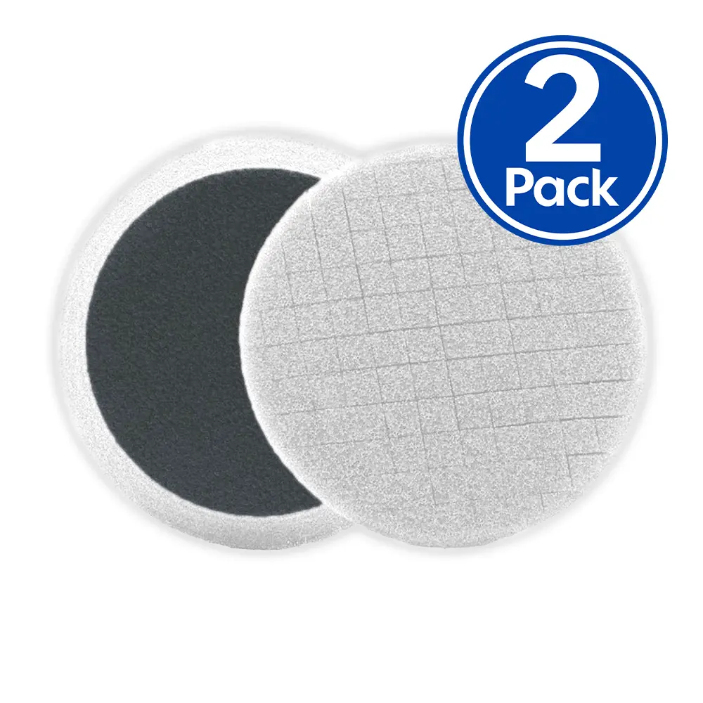 3D White Spider-Cut Foam Finishing Pad 3.5" X 2 Pack Hook & Loop Heavy Cutting 1