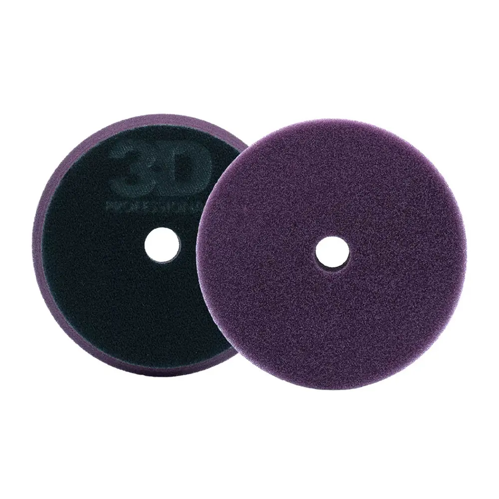 3D Dark Purple Foam Finishing Pad 5.5" Hook & Loop Heavy Cutting Rotary Orbital 1