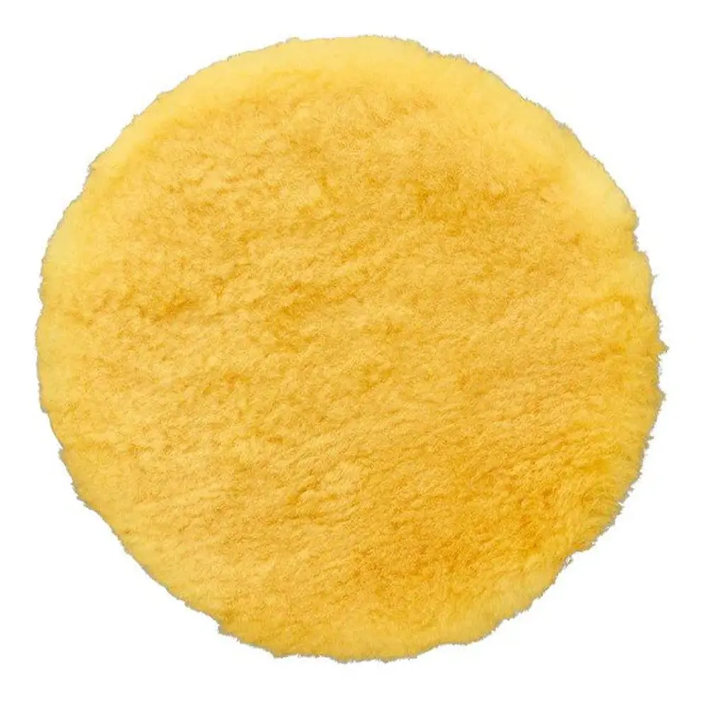 3D X-Tra Cut Yellow Wool Cutting Pad 8" Hook & Loop Rotary Genuine Lambswool 1