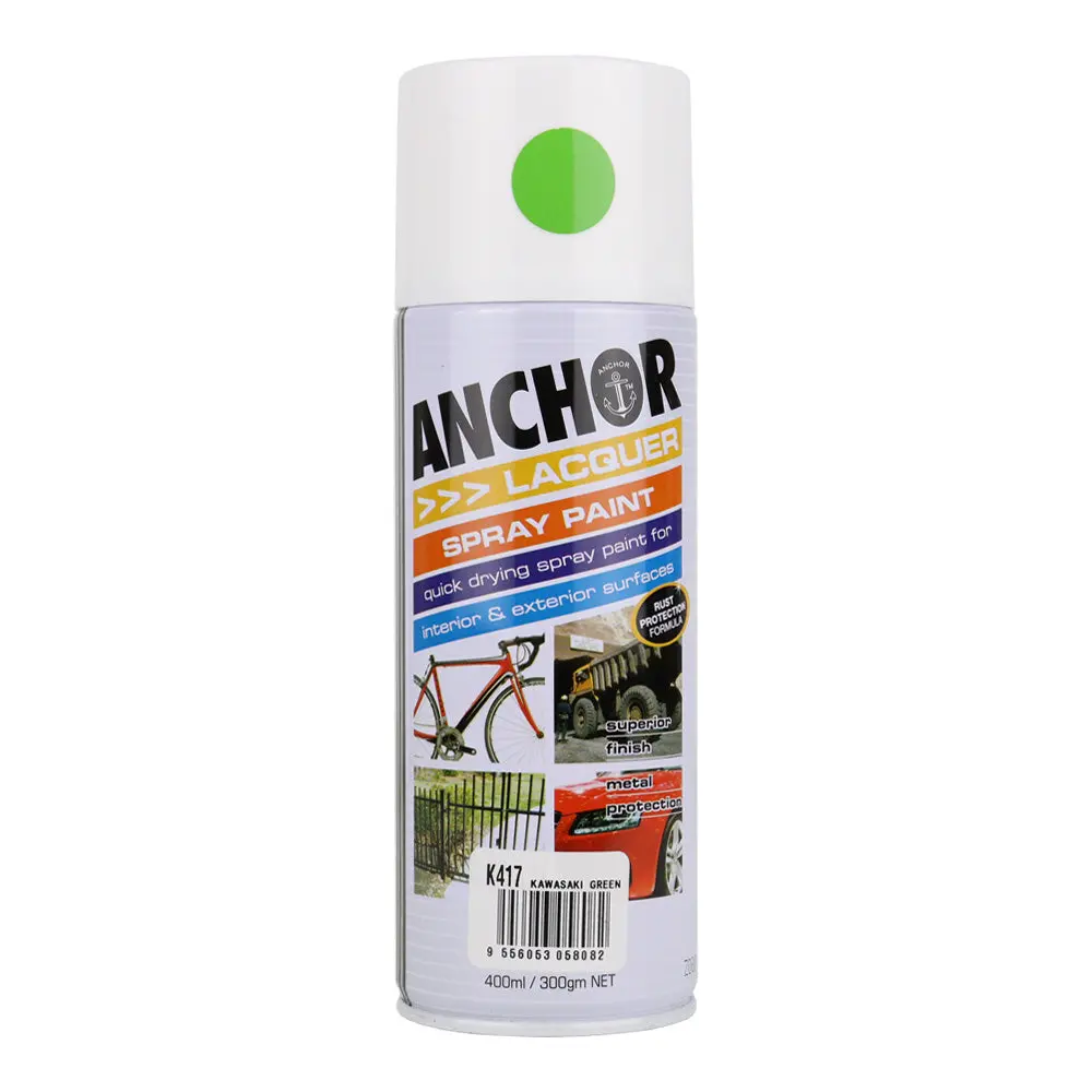Anchor Lacquer Spray Paint Kawasaki Green 300Gm Aerosol Quick Drying 1