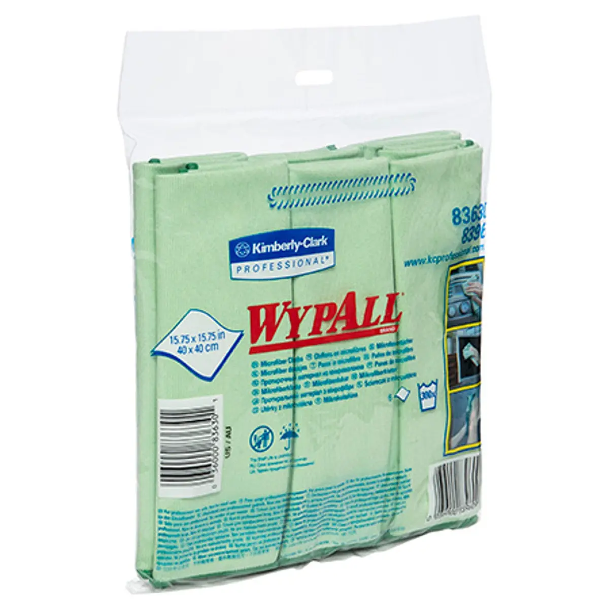 Wypall 8363 Green Microfiber Micoban 40Cm X 40Cm 24'S 1
