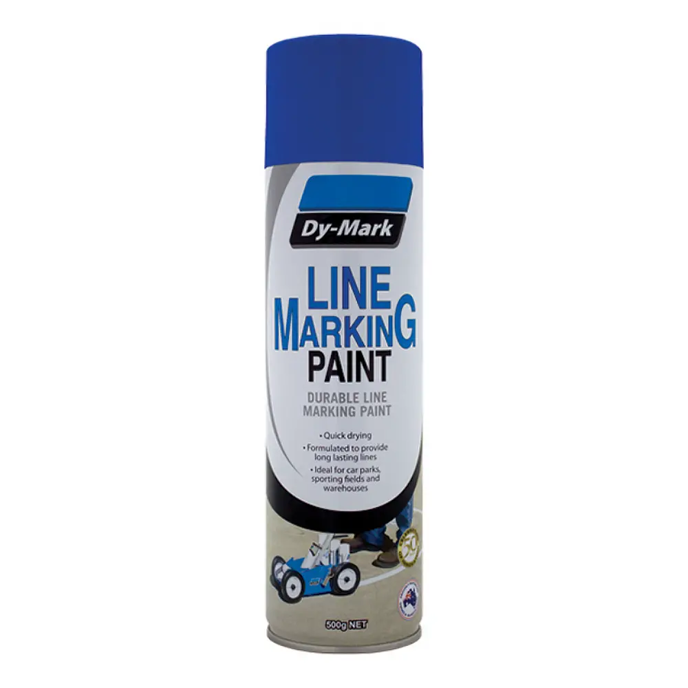 Dy-Mark Line Marking Spray Paint Blue 500G Aerosol Durable Acrylic Inverted 1