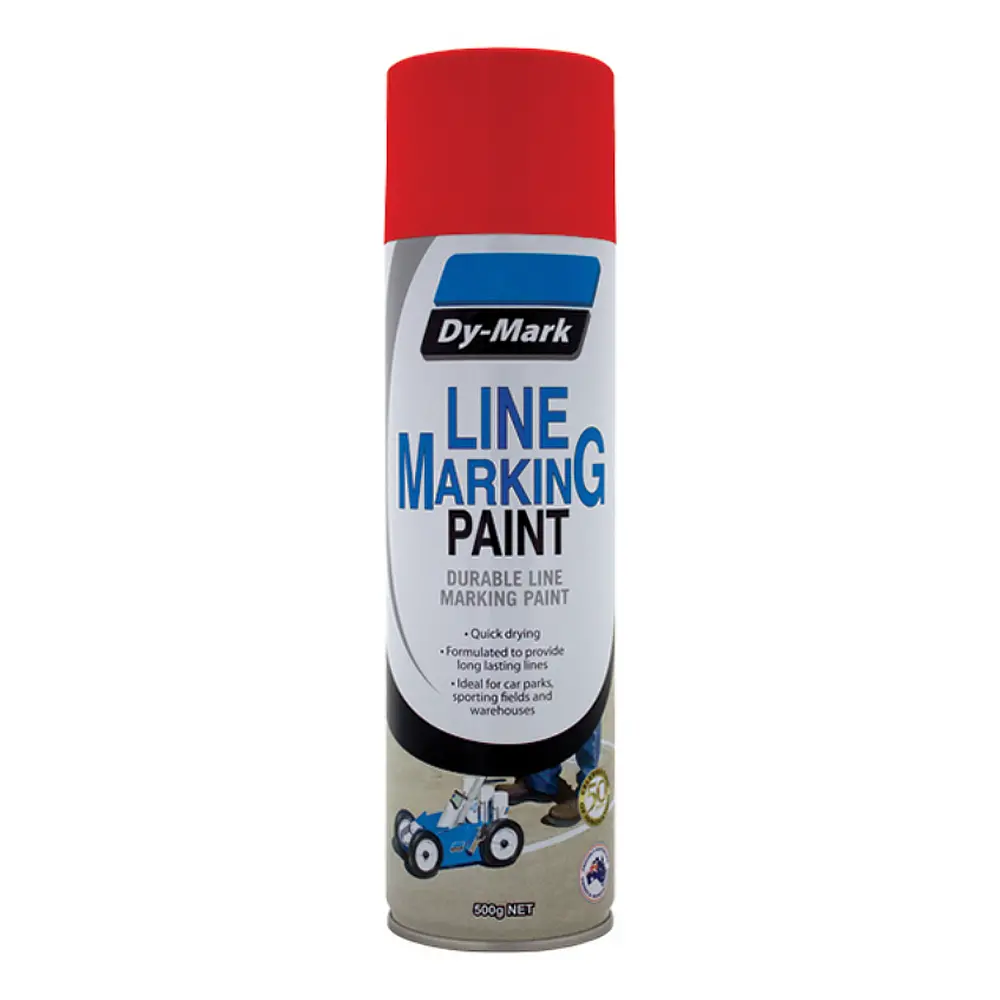Dy-Mark Line Marking Spray Paint Red 500G Aerosol Durable Acrylic Inverted 1