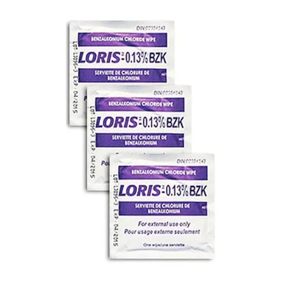 Antiseptic Wipes "Loris" 0.13% Benzalkonium Chloride, Pkg Of 10 1