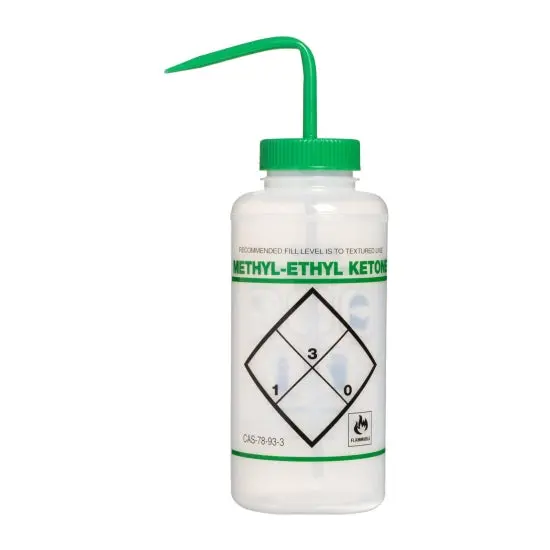 Wash Bottles, Safety Labeled, "Methyl Ethyl Ketone", 1000 Ml 1