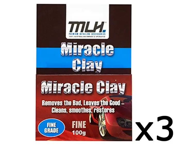 Mlh Miracle Clay Cleaning Block Fine Grade 100G 3 Pack 1