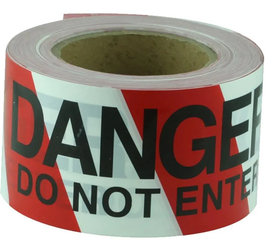 Maxisafe Barricade Tape Danger Do Not Enter Black On Red/White Safety Marker 1