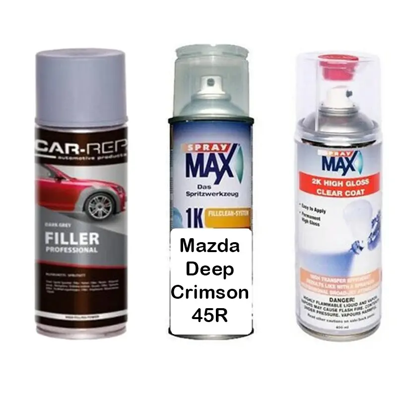 Auto Touch Up Paint Mazda Deep Crimson 45R Plus 2K Clear Coat & Primer 1