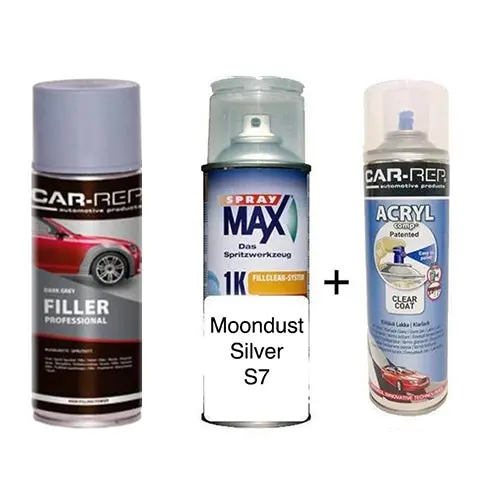 Auto Touch Up Paint Moondust Silver S7 1K Plus 1K Clear Coat & Primer 1
