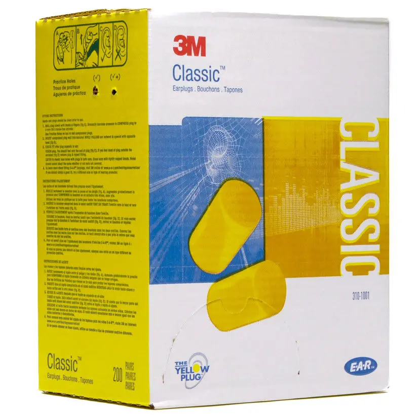 Classic E-A-R Plugs, Yellow, Box Of 200 Pair 1