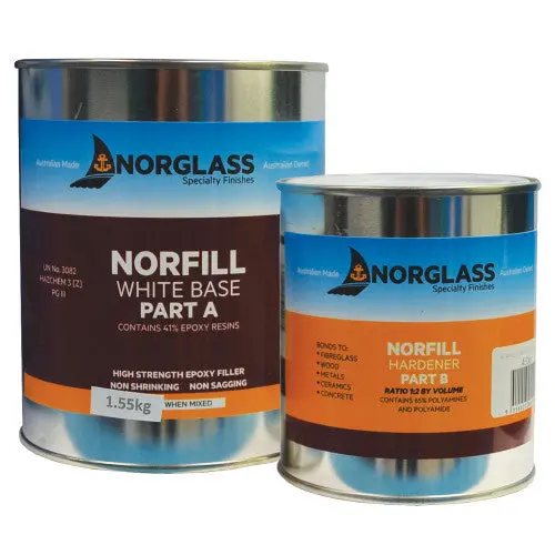Norglass Norfill Epoxy Filler White Base + Hardener 1.55Kg 1