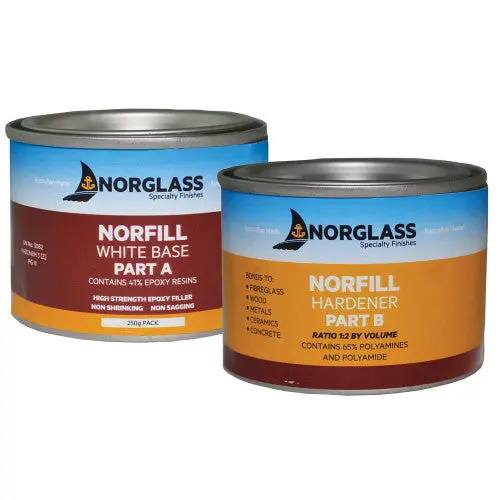Norglass Norfill Epoxy Filler White Base + Hardener 250G 1