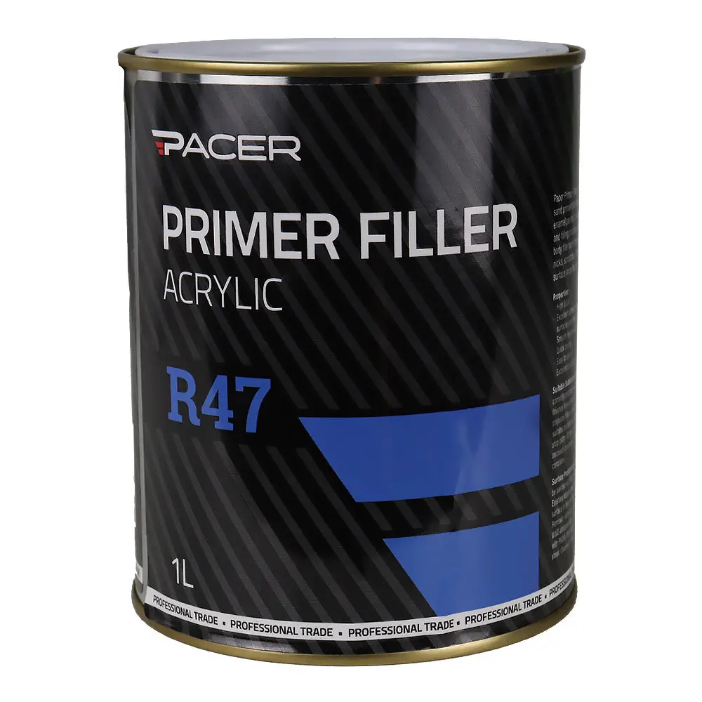 Pacer R47 Primer Filler Acrylic 1L Grey High Build Automotive Primer 1