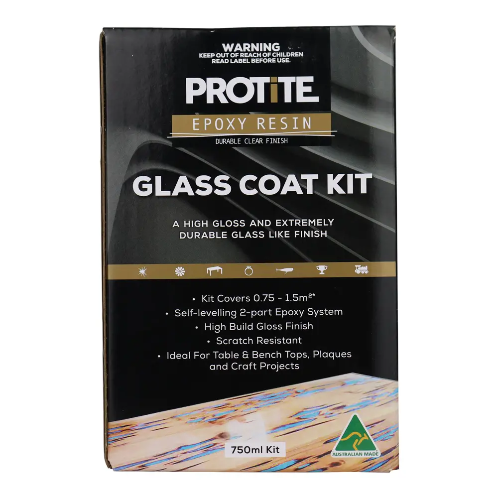 Protite Epoxy Craft Resin 750Ml Kit Glass Coat Clear 2 Part System 1