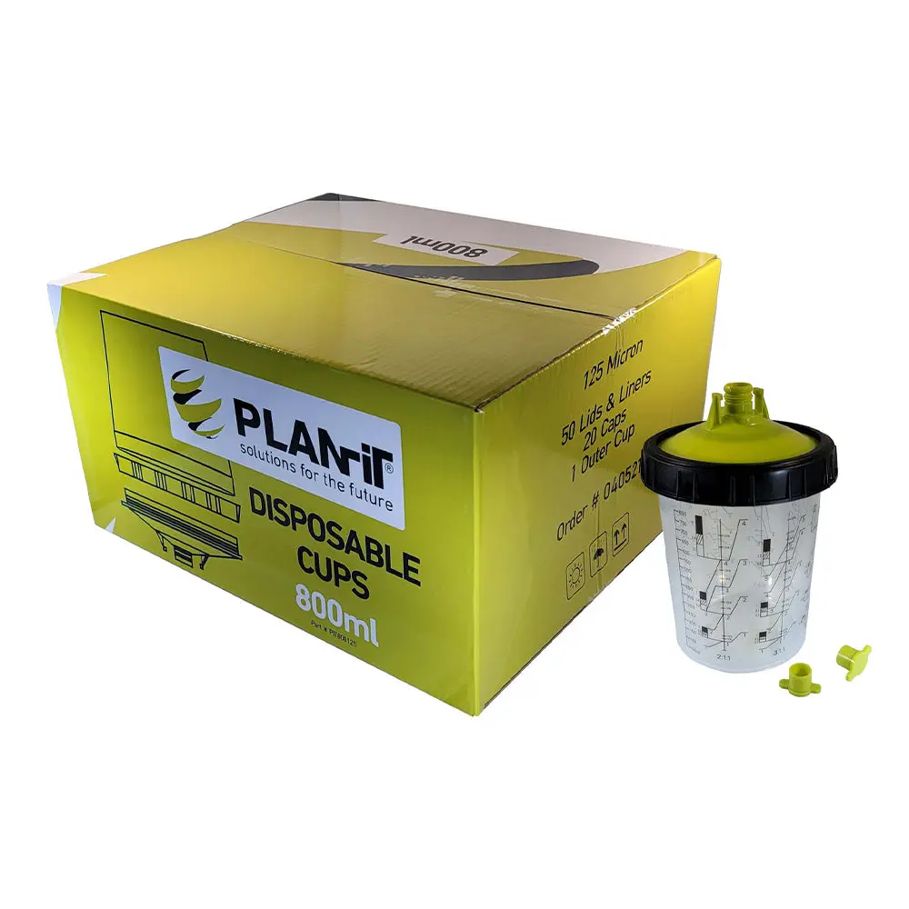 Planit Disposable Lids & Liners Kit 800Ml 190Um Filters Pps Cups 1